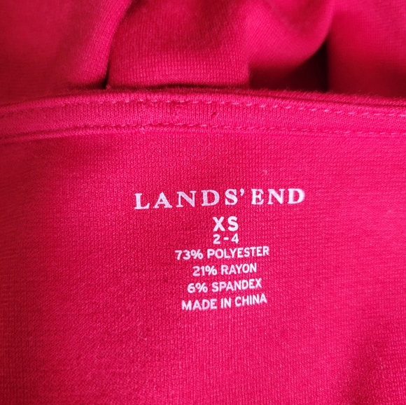 LANDS' END‎ RED 3/4 SLEEVE DRESS (sz 2-4) - Picture 6 of 6